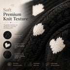 Kawn® Premium Knitted Heart Pattern Tote Bag Large Stylish and Durable Trendy bag for Everyday Use Beach Shopping Travel Work – Comfortable and Trendy Design (Black)
