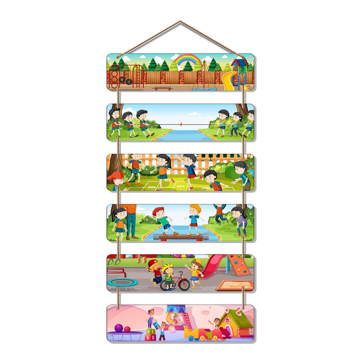 Artvibes Decorative Wall Hanging Wooden Art Decoration item for Living Room | Bedroom | Home Decor | Gifts | Quotes Decor Item | Wall Art For Hall | Mdf Wall Decoration, Set of 6 (WH_3298NR)