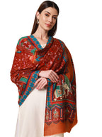Pashmoda Women Shahnaz Pure Wool Printed Shawl (Size 101X203 CM)