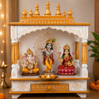 Kamdhenu Art and Craft Wood Home Temple (22 x 11 x 28 inch, Multicolour)