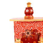Apka Mart The Online Shop Pooja Temple Hanging | God Temple for Home | Wooden Mandir Stand | Puja Unit Small Wall Mounted with Detachable Gumbad - for Ghar, Office & Shop - 11 Inch
