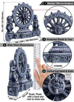 Zenith Zone Black konark Chakra Wheel showpiece – Antique Finish Sun Temple Sculpture for Home Decor & Gifting – Handcrafted Indian Artifact for Desk, Shelf, or Altar
