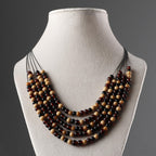 Handmade Turquoise Seed Bead Necklace for Women | Artisan Multi-Strand Layered Statement Choker | Boho Ethnic Jewelry for Festive & Casual Wear