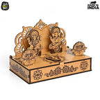 GKD Hamper Mini Mandir with Storage DIY Temple Traditional Design Space to Keep Dry Fruits Chocolates Pooja Items Gift for Housewarming Hanging Mandir (Bamboo 8X1.5X5inch)