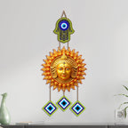 Artvibes Sun Face Evil Eye Wall Hanging for Home Entrance Door Decor | Nazar Battu Protection Hanging for Living Room Bedroom Office | Vastu Positive Energy Good Luck Decorative Gift (WH_85125N)