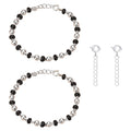 Njels 925 Silver Nazariya for Baby Boy and Baby Girls | New Born to 3 years Age | 5.5 Inch Plus 1.0 Inch Extension Chain | 925 Stamped Silver Bangles for Baby Girl