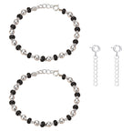 Njels 925 Silver Nazariya for Baby Boy and Baby Girls | New Born to 3 years Age | 5.5 Inch Plus 1.0 Inch Extension Chain | 925 Stamped Silver Bangles for Baby Girl