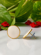 SHINEREAL SHINEREAL Women's Resin Earrings Lightweight Jewelry - Handmade Studs Earrings for Girls, Hypoallergenic Fashion Accessories-Combo-Blue & White-SR-2224