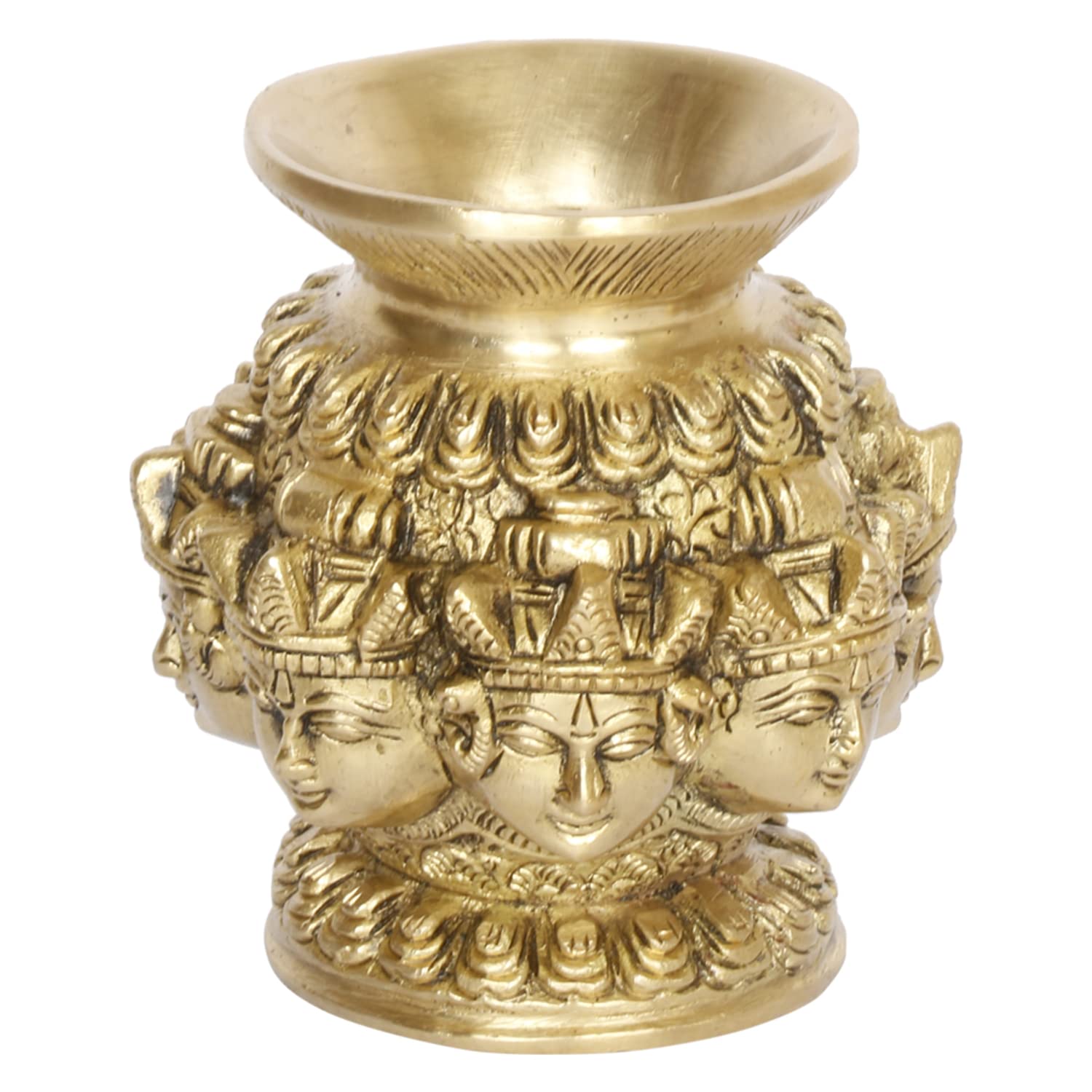 ARTVARKO Brass Ashtalakshmi Ashta Lakshmi Kalash Lota with 8 Laxmi Head for Wealth Prosperity Puja Temple Home Office Decoration Gift 4 Inch