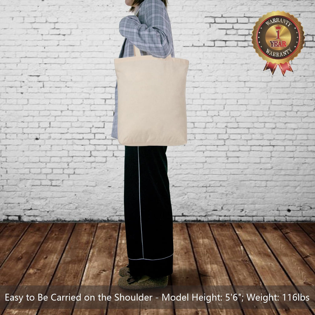 TOPDesign 1-Pack Cotton Tote Bag with 4 Gusset, 15x16x4 Economical Lightweight Reusable Grocery Shopping Cloth Bags, Bulk Blank Plain Totes for DIY, Vinyl, Sublimation, Gift (Natural)