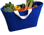 Janees Cotton Canvas Shopping Bag (16x16x4 Inches) | Heavy Duty Reusable Tote Bag for Groceries & Travel | Multipurpose Vegetables & Fruits Storage Bag, 20 kg Capacity (Blue)