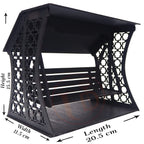 Ubuntu ® Presenting MDF Swing for Home Temple Decoration Stuff's - Wooden Jhulas for God's - Showcase Space Decor Item - Easy to Assemble (Matte Black)