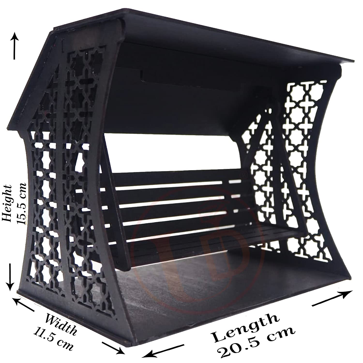 Ubuntu ® Presenting MDF Swing for Home Temple Decoration Stuff's - Wooden Jhulas for God's - Showcase Space Decor Item - Easy to Assemble (Matte Black)
