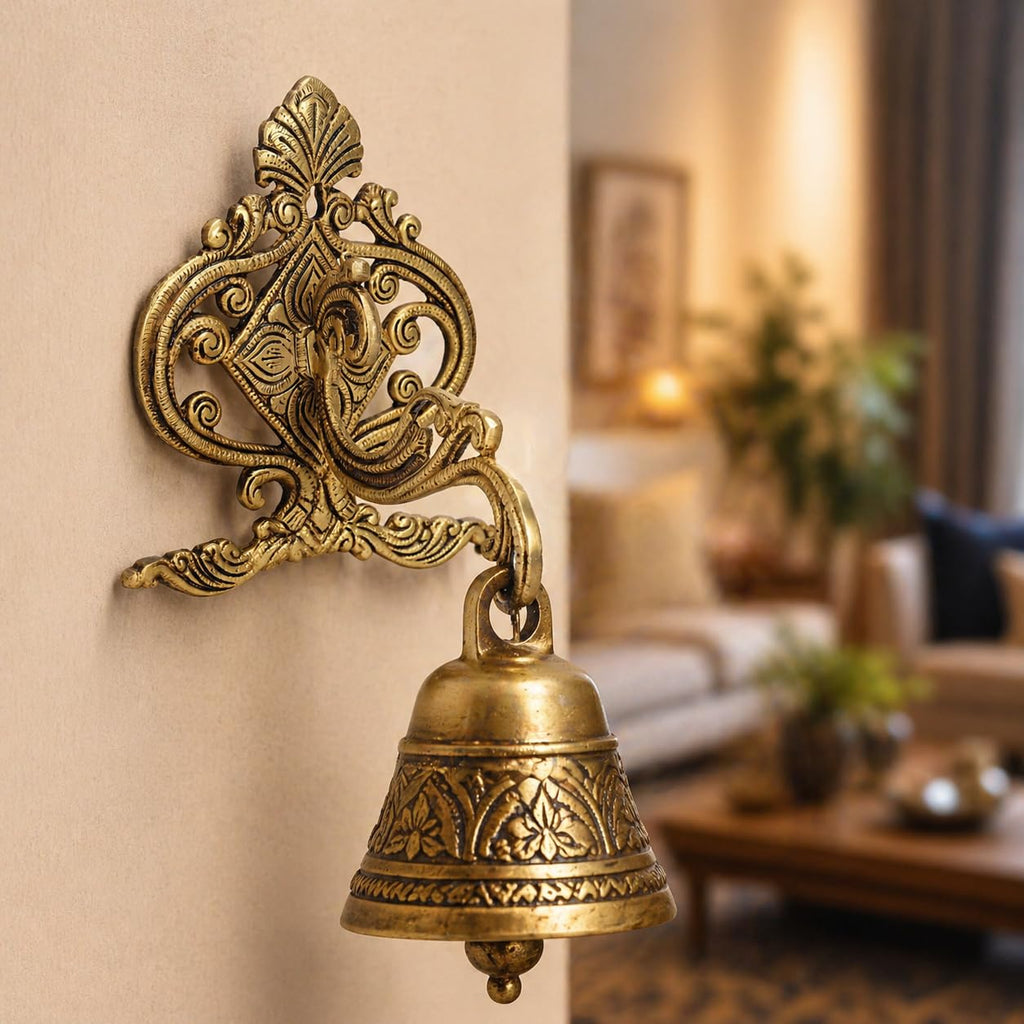SVARUP Brass Wall Mounted Bracket Hook for Lantern Diya Bells Hanger Planter Indoor Outdoor Heavy Duty 6 Inch