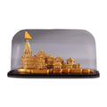 Artarium Ram Mandir Ayodhya Model with Acrylic Glass Cover & Wooden Base (7.25 Inch), Ram Lalla Temple Replica Decorative Showpiece for Home Decor, Pooja Room, Office & Gift