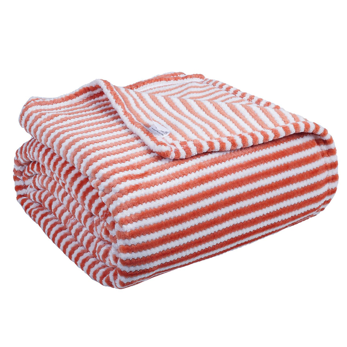 A Brand New - Umi Premium Plush AC Blanket - Lightweight Luxurious Soft Towel Flannel Blanket, Super Soft Cozy and Comfy for Couch - (Single - 139 x 228 CM, Orange & White)| TC - 200 Kafalo