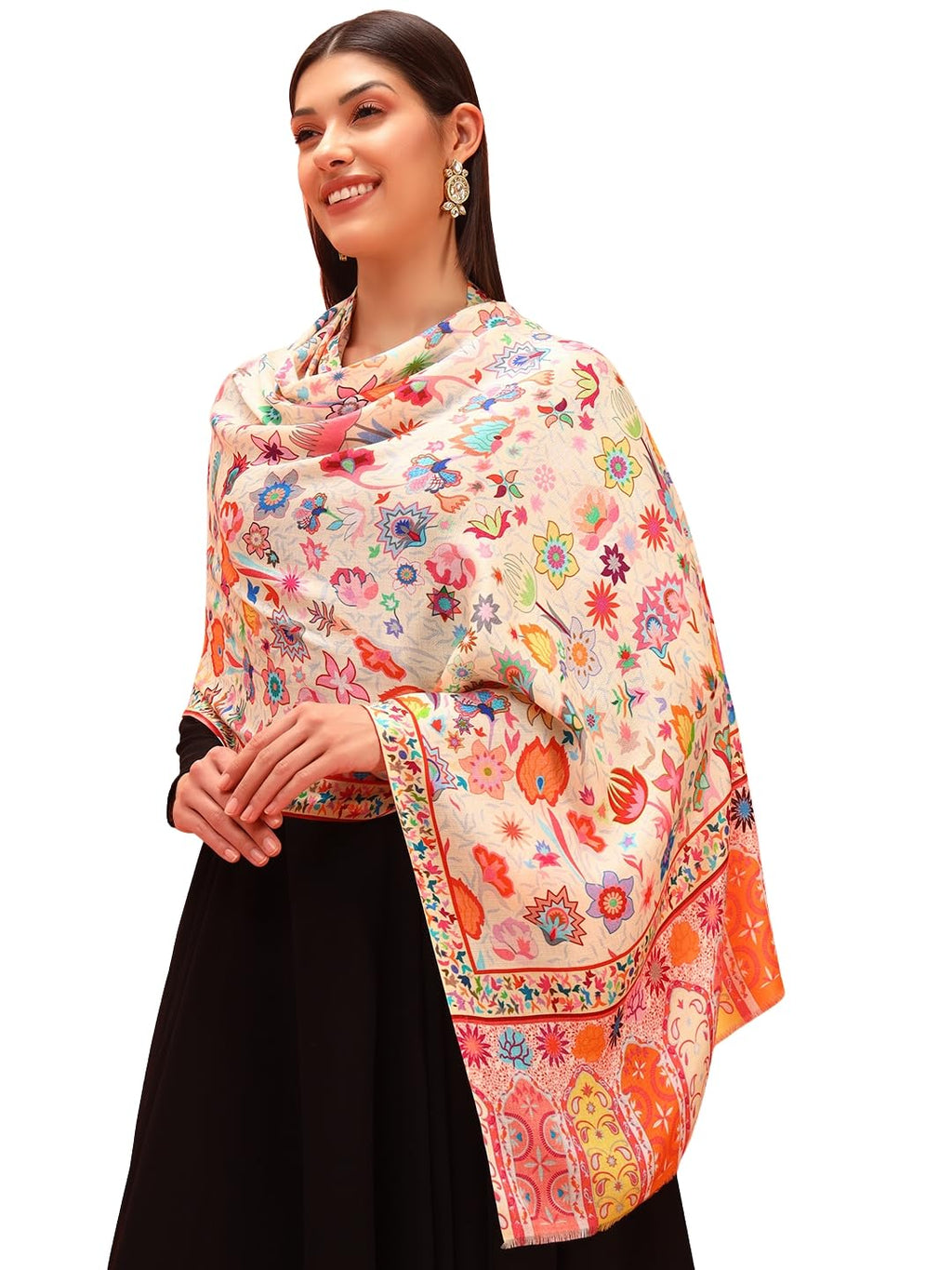 Pashmoda Women Royal Embers Fine Soft Bamboo Fibre Stole (Size 28x80in, 71x203cm) ISST33
