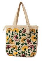 Floral Canvas Tote Bag for Women | Pinterest Viral Aesthetic Tote Bag | 15x15 Inch Large Reusable Shoulder Bag | Summer Casual Daily Use Handbag for Office, College, Shopping & Travel - DGSN-16