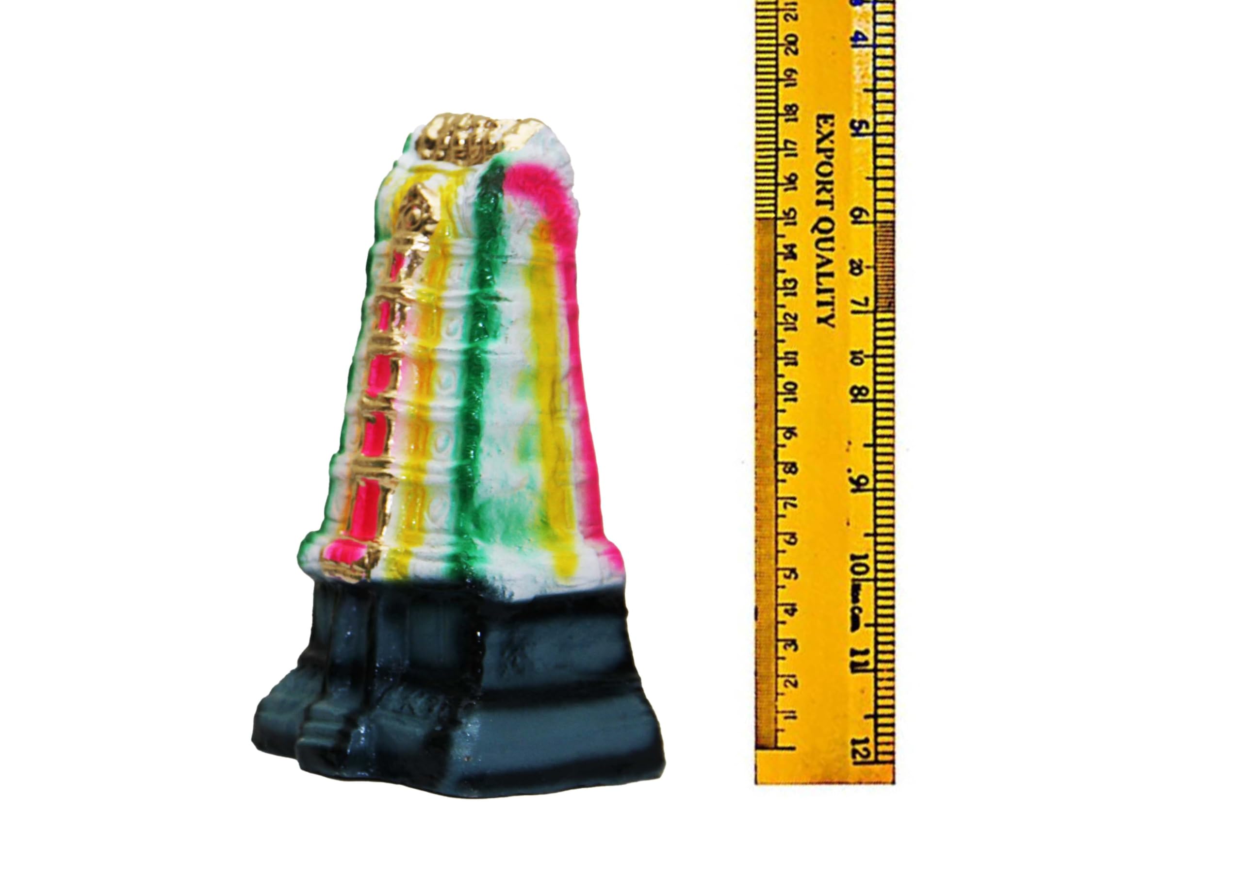 VKDS Handmade Clay Shiv Temple Golu 18cm | Mallikarjun Jyotirlinga Gopuram Miniature Statue | Traditional South Indian Temple Showpiece for Puja, Home & Office Décor, Spiritual Gifts