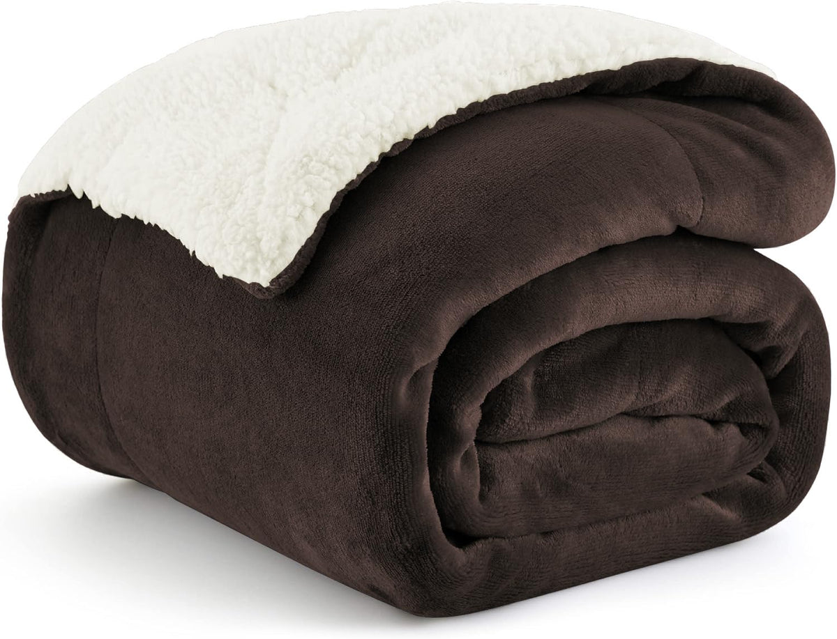 Homestan Sherpa Fleece AC Blanket for Winter, Double 88x90 inch Kafalo