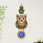Artvibes Lucky Owl Evil Eye Hanging Decor for Main Door & Entrance | Nazar Protection MDF Wall Art | Vastu Decorative Accent for Living Room | Office | Balcony & Hallway | Home Decoration (WH_8524N)