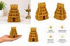 Mini Temple Gopuram Decorative Showpiece, Hindu Temple Model for Pooja Room, Car Dashboard, Home Décor and Gift