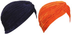 BISMAADH Velvet Soft Pleated Pre Tied Knot Readymade Turban/Pagri Head Wraps for Men & Women