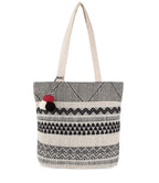 ALII AND ALIIZEY Women's Shoulder Tote Bag (Cream & Black)
