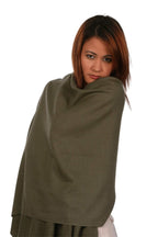 Cashmere Pashmina Group: Solid Pashmina Shawl, Scarf, Wrap & Stole (Large size) Military Green