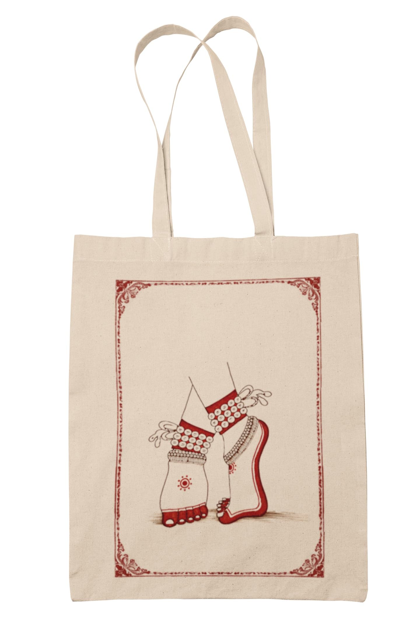 Kalaa Lifestyle Canvas Tote Bag for Women | Premium Cotton Shopping Bag | Eco-Friendly Shoulder Tote for Office, College, Travel & Daily Use and Gifting (The Dancing Feet)