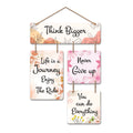 Artvibes Think Bigger Never Give Up MDF Wood Wall Hanger Ornaments | Quotes Decor Item | Motivational Wall Decor | Wall Poster | Graphic Art | Gift Items | Office Wall Decoration Items (WH_6517N)