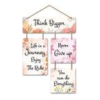 Artvibes Think Bigger Never Give Up MDF Wood Wall Hanger Ornaments | Quotes Decor Item | Motivational Wall Decor | Wall Poster | Graphic Art | Gift Items | Office Wall Decoration Items (WH_6517N)