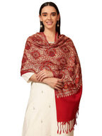 Pashmoda Women Ornate Harmony Fine Wool Nalki Embroidered Stole (Size : 28x80in, 71X203cm) EMST03