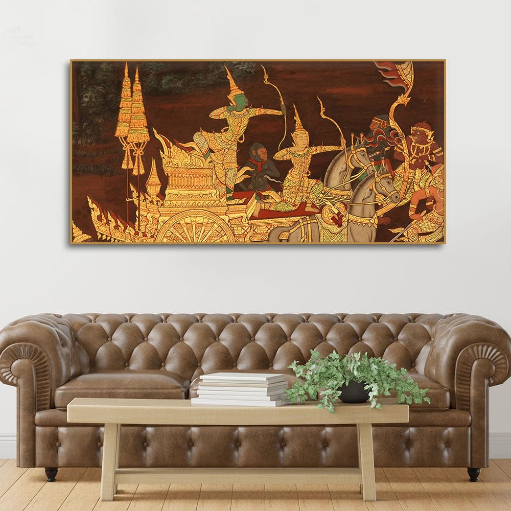 VIBECRAFTS Canvas Paintings for Living Room Drawing Room Hindus Canvas Wall Painting Fitted With Wooden Frame For Home | Office | Living Room | Gift (PTVCH_2725N)