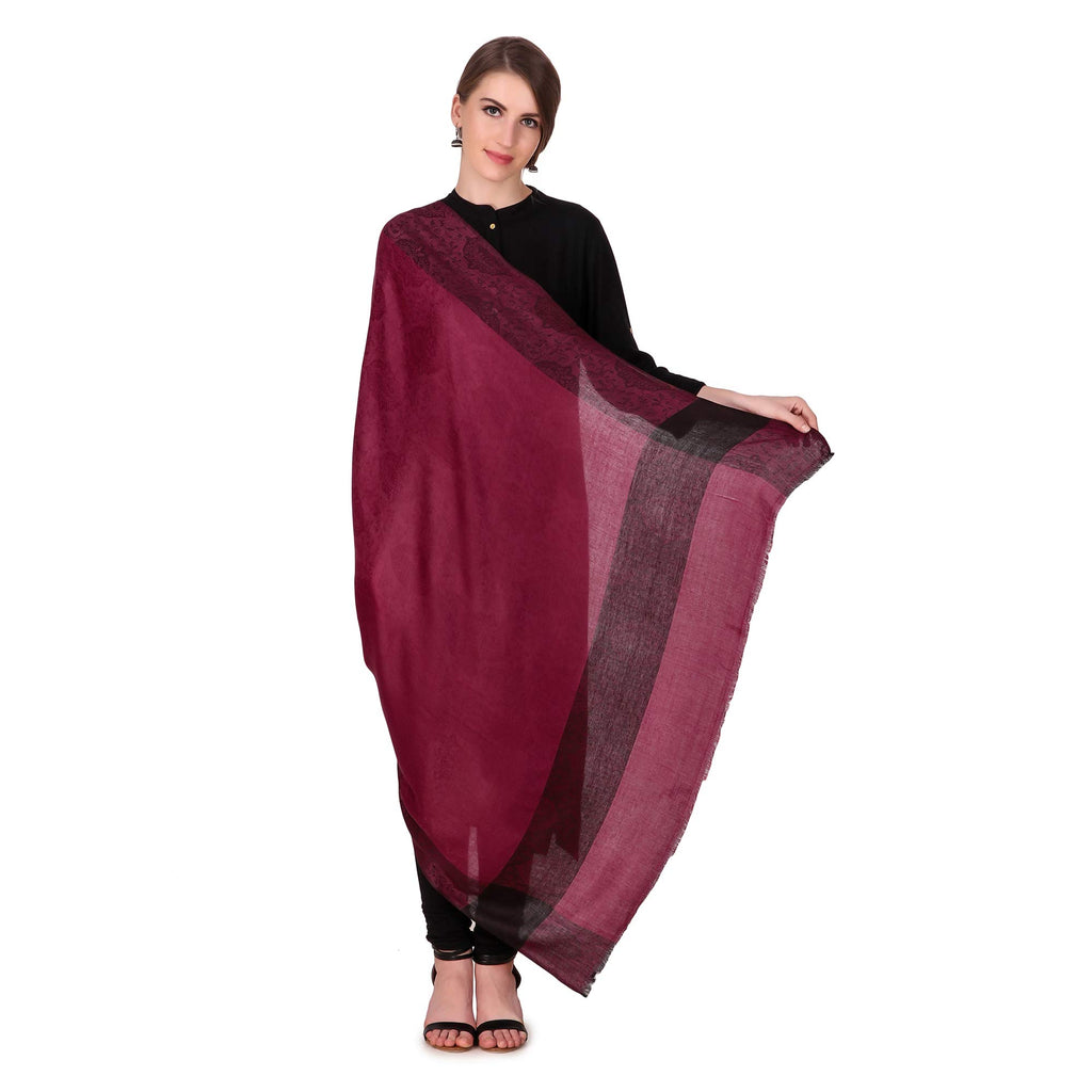 BRAVEZI Women's Maroon Woolen faux Pashmina Shawls