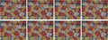 PRAKARTIK BY INDUARTS Spring Floral Eco-Friendly Cotton Dining Table mats – Reusable, Machine Washable, Everyday Use Multi Rectangular Placemats, Set of 8 (33x47 cm) Kafalo