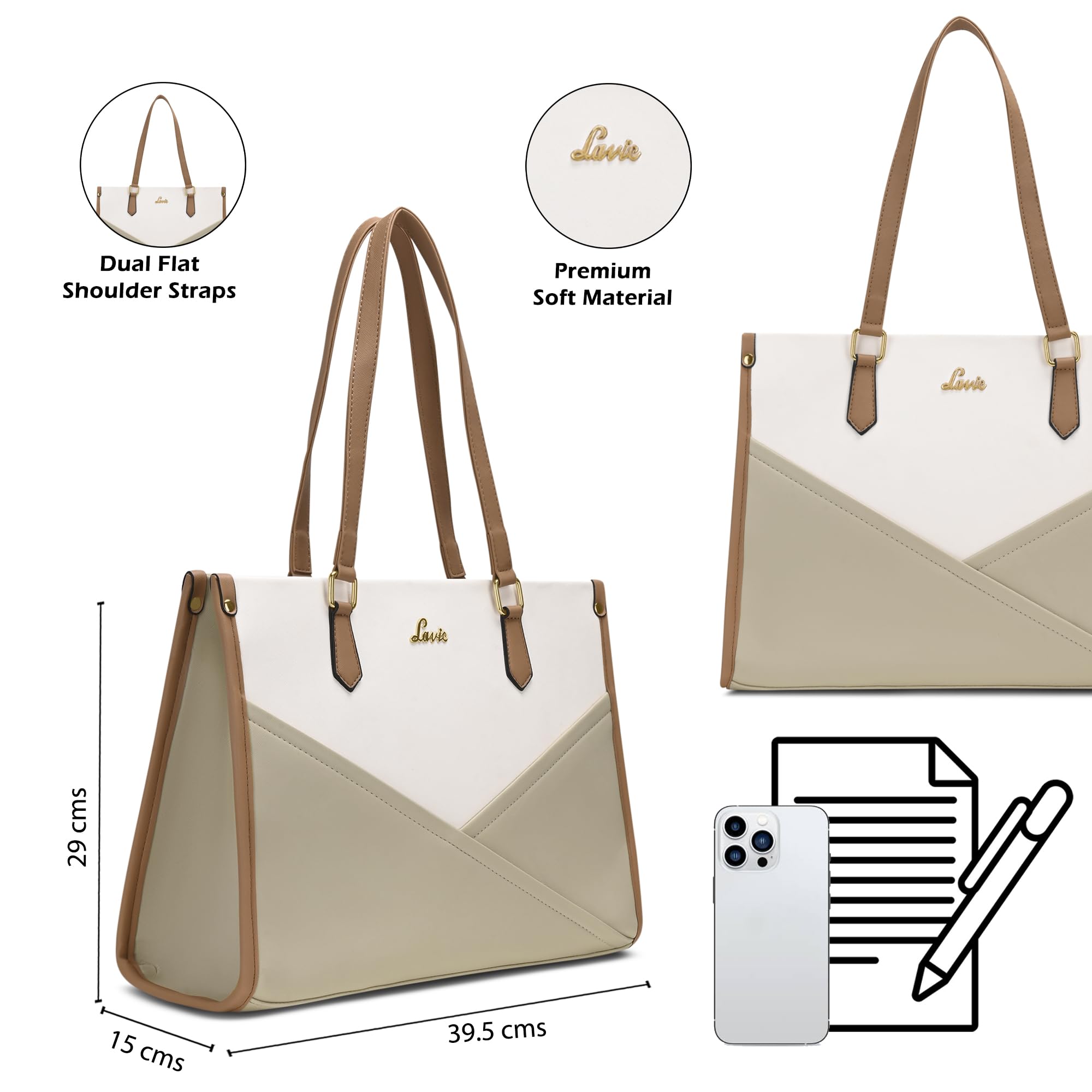 Lavie Women's Ziva Colourblock Tote Handbag | Tote Bag for Work | Ladies Purse | Stylish Shoulder Bag | Gift for Women