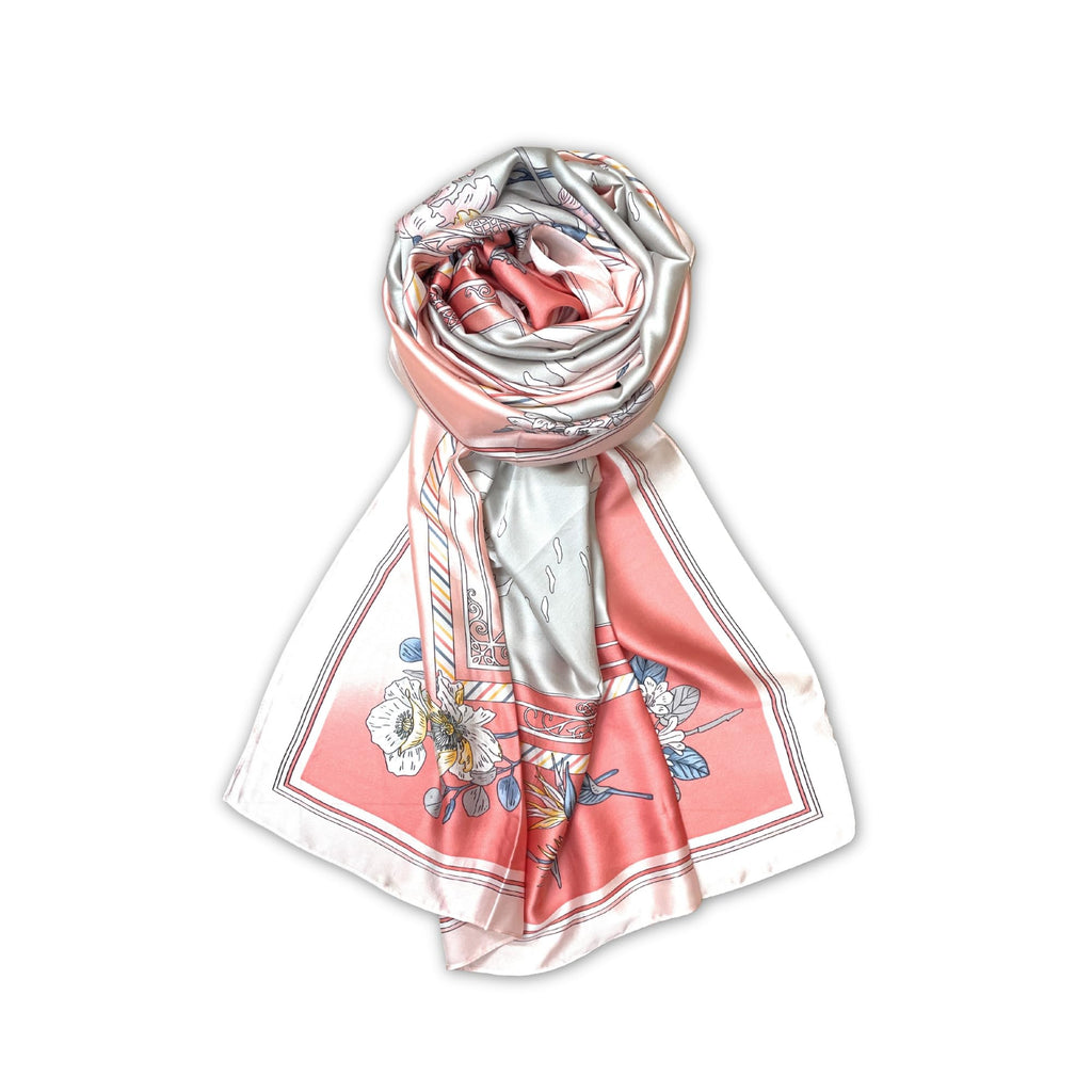 FAHABO Silk Scarf for Women – Soft, Lightweight Silk-Blend Hijab & Stole | Elegant Neck/Head Wrap Shawl | 73 x 35 Inches (Blushing Peach)