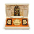Ram Lalla Charan Paduka Pocket Temple for Pooja Room, Home Mandir, Prayer Space, Car Dashboard & Spiritual Gifting | Pearl & Brown Finish | Medium & Big Size Devotional Decor (Pearl, Large)
