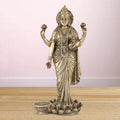 ARTVARKO Goddess Maa Laxmi Idol Lakshmi Brass Statue Luxmi Murt Standing on Lotus Height 10 Inches