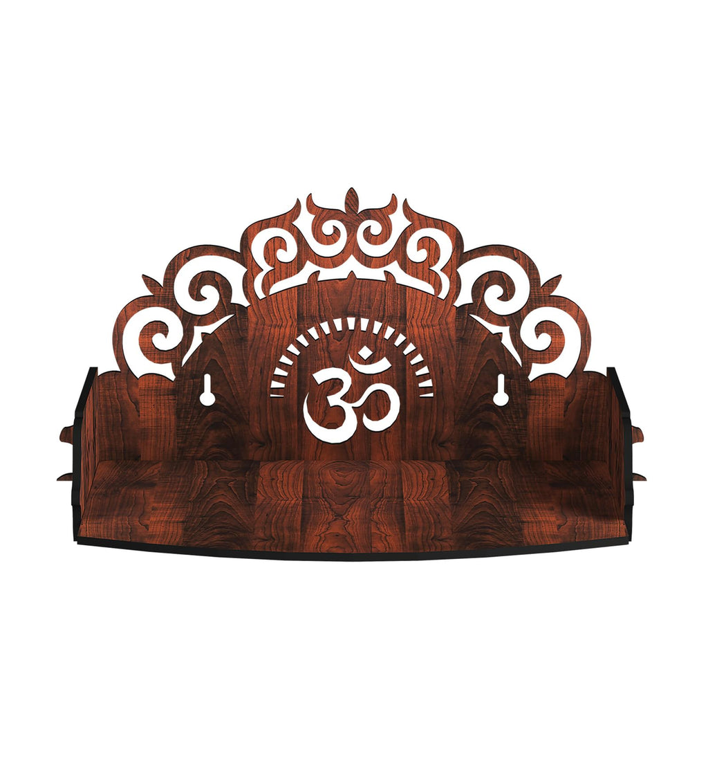 RANDOM Wall Mounted Mandir/Temple, Wooden Pooja Stand for Home, Wall Hanging Temple for Home, Office (12 x 8.5 x 6)
