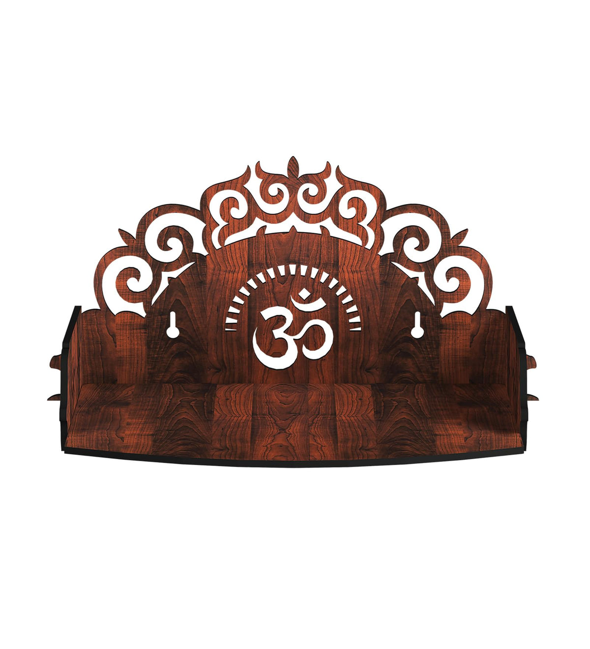 RANDOM Wall Mounted Mandir/Temple, Wooden Pooja Stand for Home, Wall Hanging Temple for Home, Office (12 x 8.5 x 6)