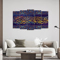 VIBECRAFTS 5 Pieces Verse From The Quran Islamic Canvas Wall Painting For Home|Office|Living Room|Gift (PTVC5Pcs2_6516)