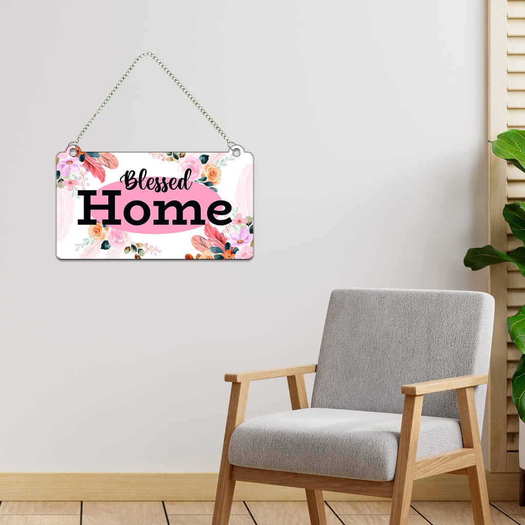 Artvibes Blessed Home Decorative Wall Art MDF Wooden Wall Hanger for Living Room | Quotes Decor Item | Home Quotes Wall Art | Modern Decor Item | Wall Poster | Mdf Wall Decoration for Office(WH_3510N)