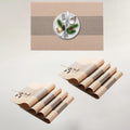 Lellow Woven Vinyl Stylish Washable Dining Table Placemats - (Almond Beige, Pack of 8) Kafalo