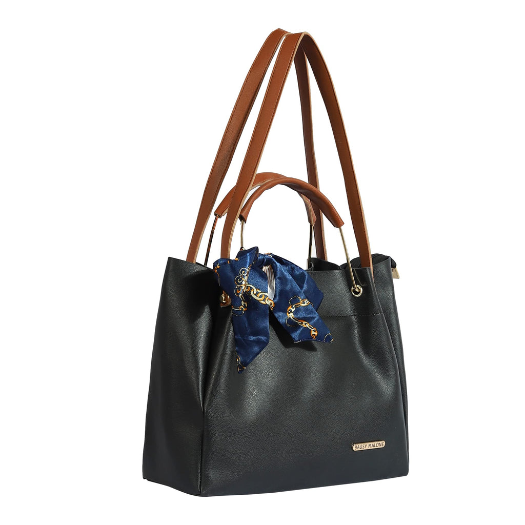 Bagsy Malone Women's Vegan Leather Stylish Tote Bag | Pack of 5 | Ladies Purse Handbag | Womens Day Gift