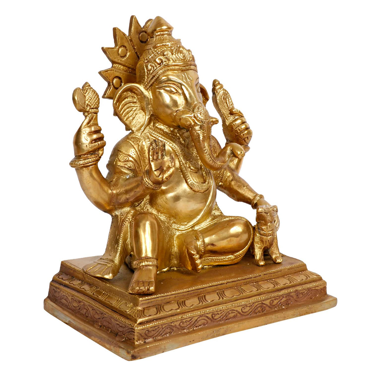 ARTVARKO Lord Ganesh Murti Ganesha Idol Ganpati Bhagwan Brass Statue for Home Entrance Good Luck Vastu Decoration Showpiece and Gift 9 Inches