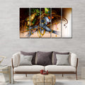 VIBECRAFTS Krishna Playing Bansuri 5 Pieces Canvas Wall Painting For Home | Office | Living Room | Gift (PTVC5Pcs4_8505)
