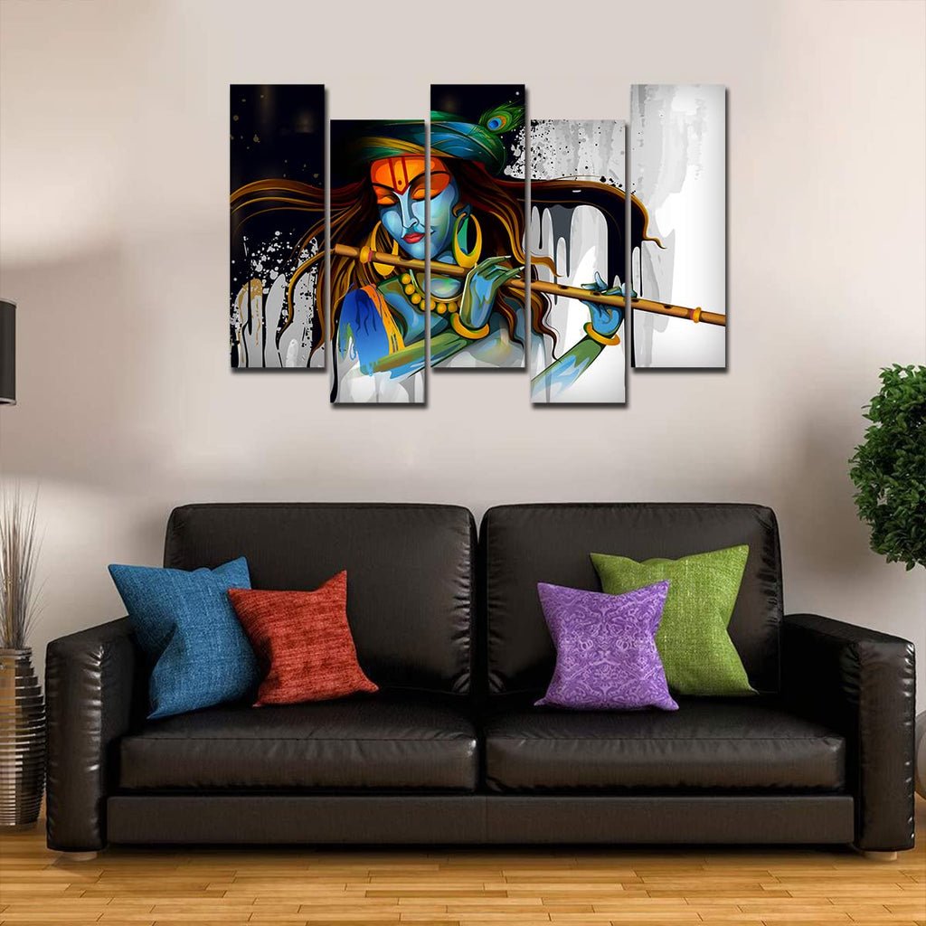 VIBECRAFTS 5 Piece Premium Wall Painting For Home|Office|Living Room|Gift (PTVC5Pcs3_7506) (Multi 3)