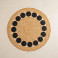 ATRANGI STUDIO Round Jute Rug | Handwoven Braided Design Mat | Circular Floor Rug for Living Room, Bedroom, Reading Corner | Boho Home Decor | 3x3 feet, Colourful